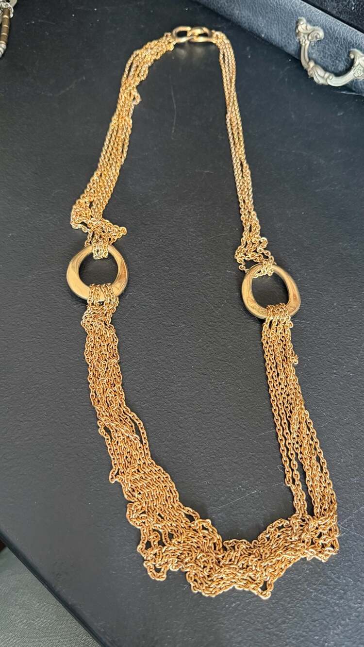 Doncaster Vintage Gold-Tone Multi-Chain Waterfall  Necklace
